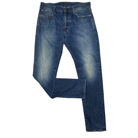 G-Star 3301 Slim Men's Blue Denim Jeans Size 34x34 - Picture 1 of 9